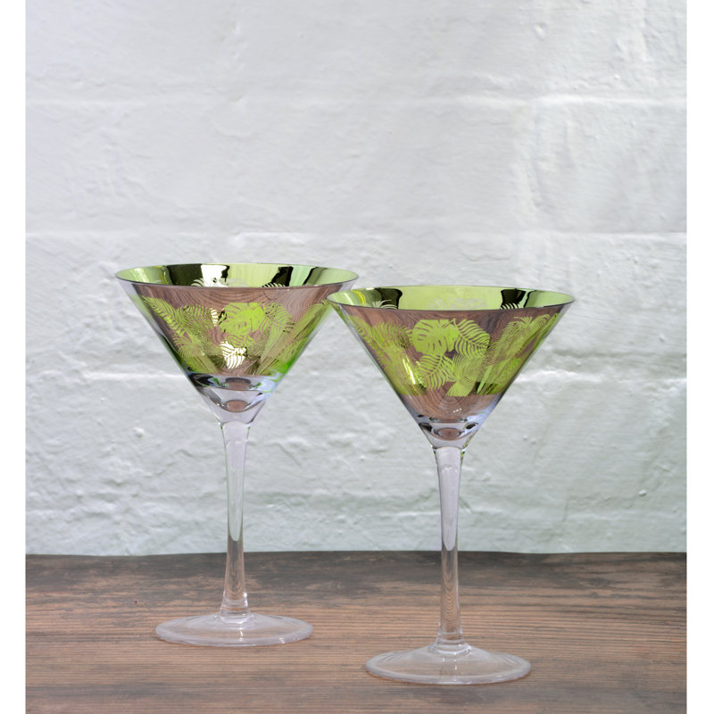 Tropical Leaves Cocktail Glasses