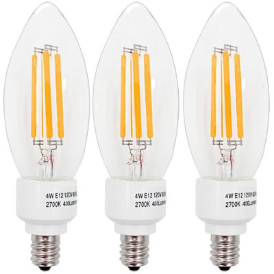 4 W (équivalent à 40 W), DEL C11, ampoule à intensité variable, blanc doux (2 700 K) à culot candélabre