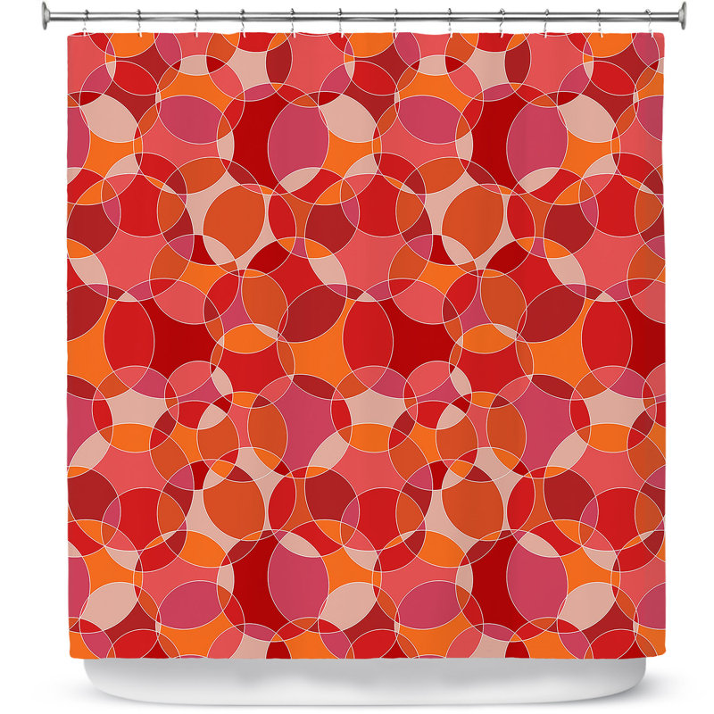 Geometric Shower Curtain, Red/White