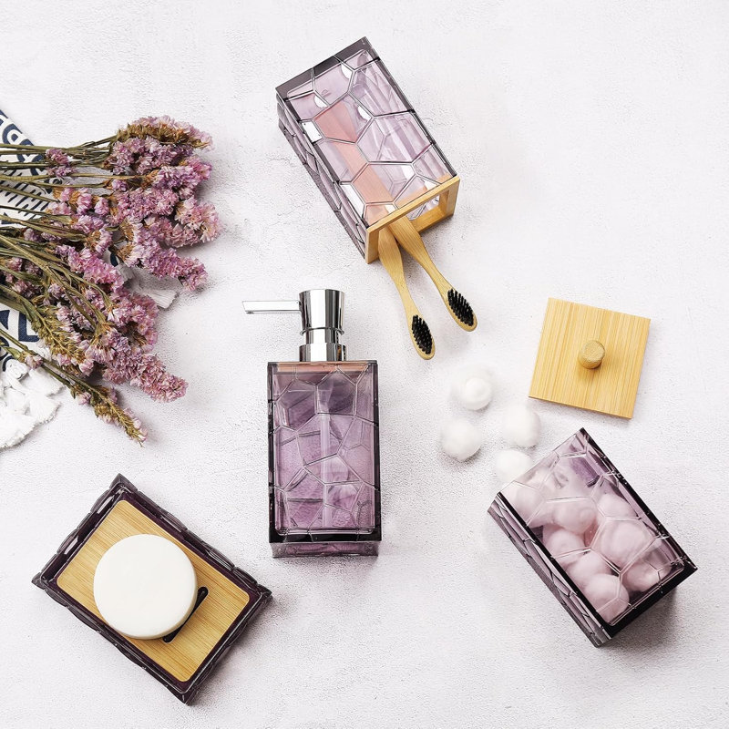 Lavender Purple Bathroom Accessories Set