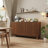 58" Farmhouse Sideboard Buffet Cabinet with 4 Doors & Adjustable Shelves, Curved Coffee Bar Cabinet-1506111253