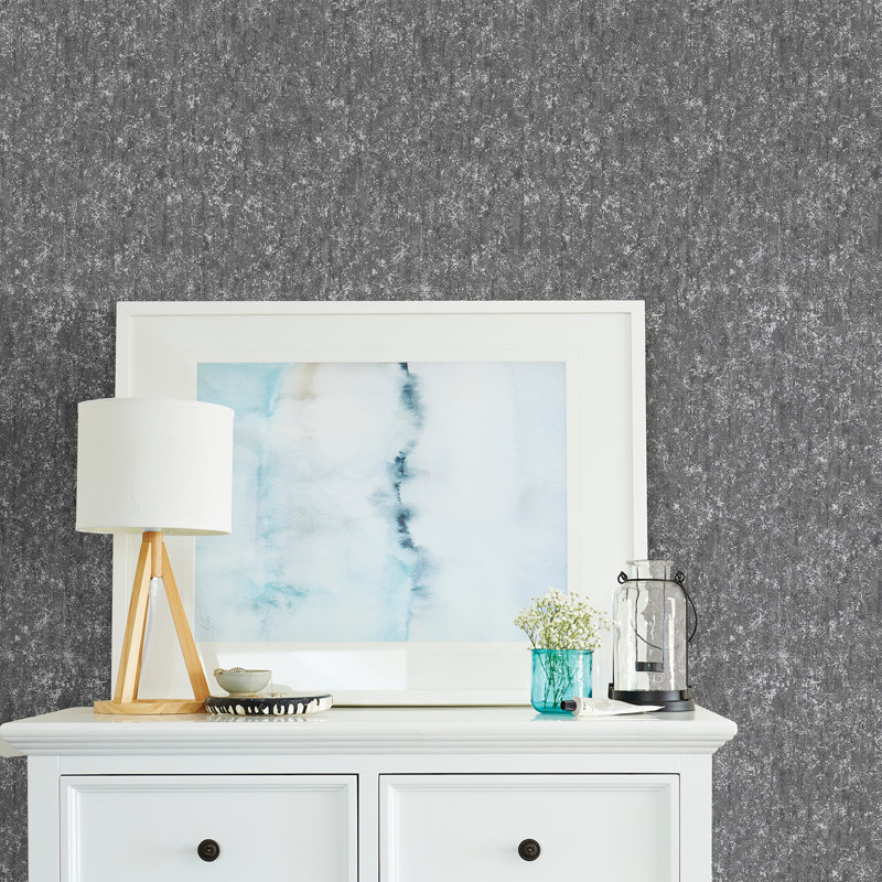 Rouleau de papier peint Godwin Plain L 33 pi x l 20,5 po, Gris foncé