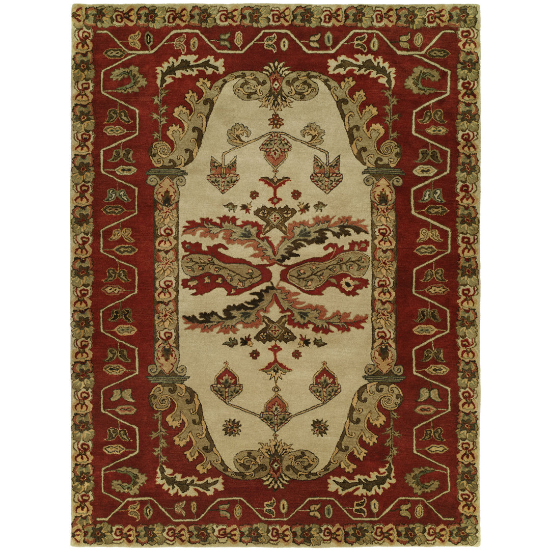 Oriental Handmade Tufted Wool Red/Brown Area Rug Meridian Rugmakers Rug