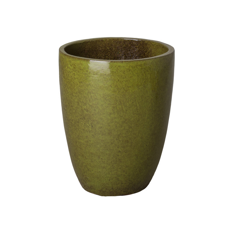Silsbee Handmade Ceramic Planter, 20" H x 15" W x 15" D, Green