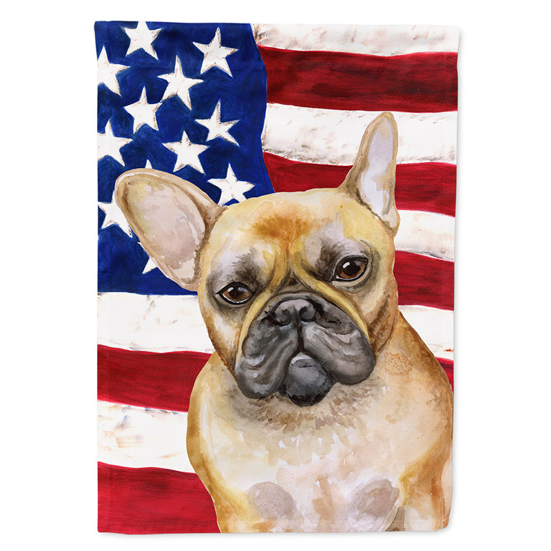 Drapeau de maison en polyester à 2 côtés Shahnur, Bouledogue français brun