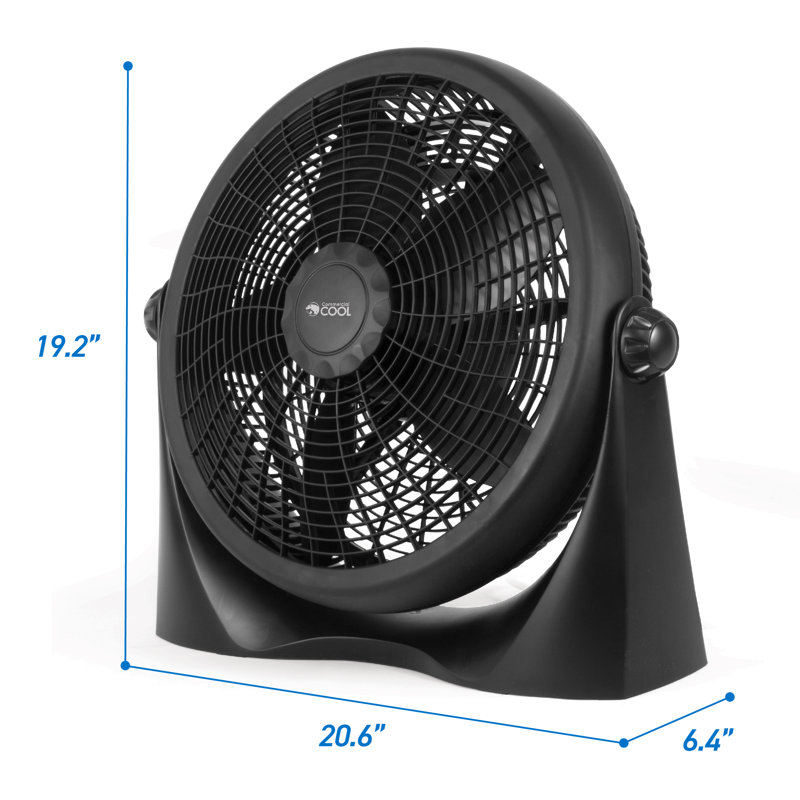 Commercial Cool Black High Velocity 16" Floor Fan with Adjustable Tilt