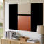 Toile, "abstraite" avec deux échantillons de couleurs rectangulaires positionnés à la verticale sur toile-1153862467
