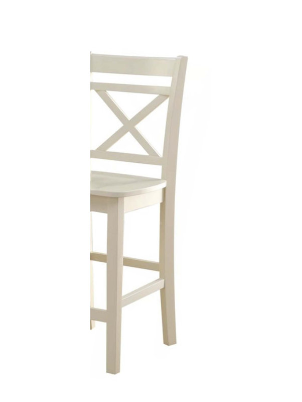 Chaise à hauteur de comptoir crème, ensemble de 2