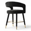 Tabouret de bar 24 po à hauteur de comptoir avec dossier en tonneau ouvert et repose-pieds doré-1621282949