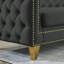 Mélange de velours noir 3 + 2. Livraison rapide chez nous. Capacité de poids de 250 lb / siège. Cadre en pin, eucalyptus, contreplaqué. Mousse + siège à ressorts. Revêtement en coton. Pieds en métal. Assemblage requis 3