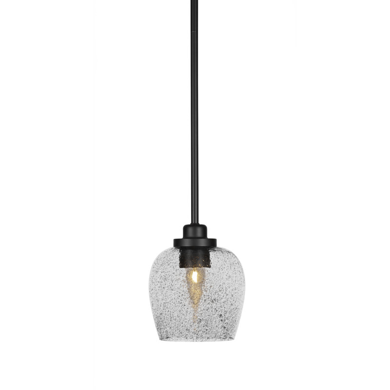 Mini-luminaire suspendu 1 lumière Odyssey, Noir, Noir mat