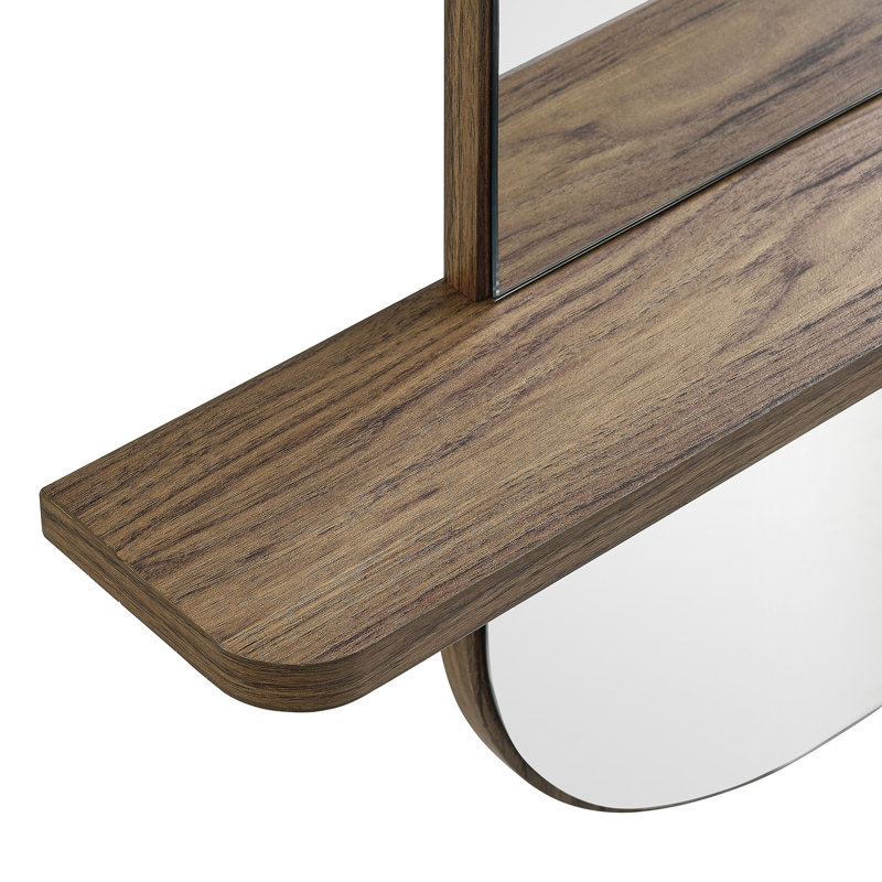 Grand miroir solstice ovale en noyer, Noyer