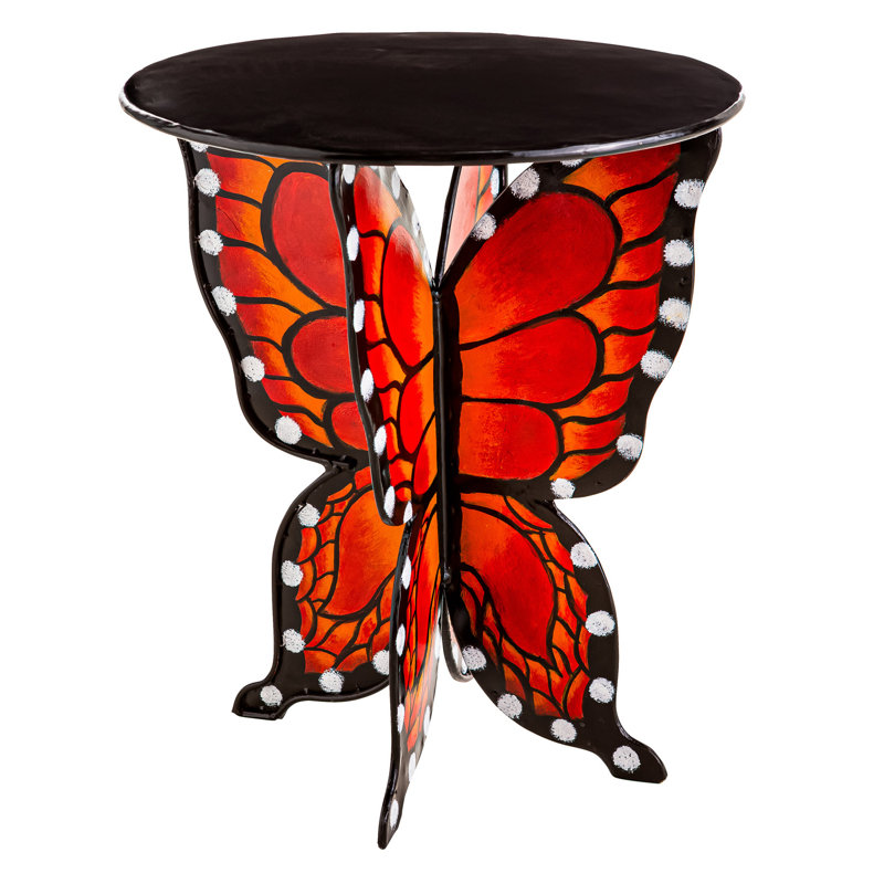 Amareya Butterfly Reclaimed Metal Patio Side Table