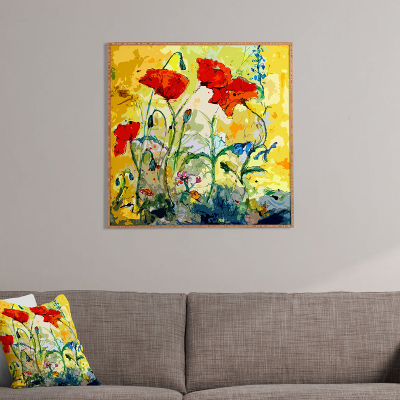 «Poppies Provence», reproduction encadrée, H 30 po x l 30 po x P 1 po