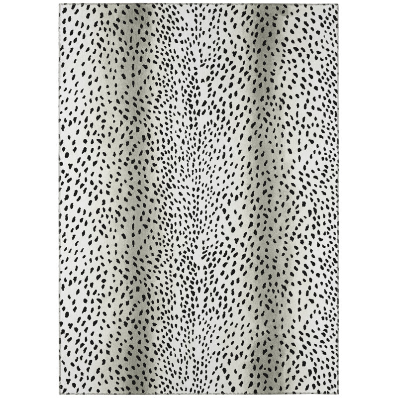 Abiy Chenille Washable Animal Print Indoor / Outdoor Rug, Rectangle 3' x 5'