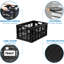 Work-It! Caisse à lait pliable | Bac de rangement pliant 49 litres | Caisse en plastique empilable | Noir