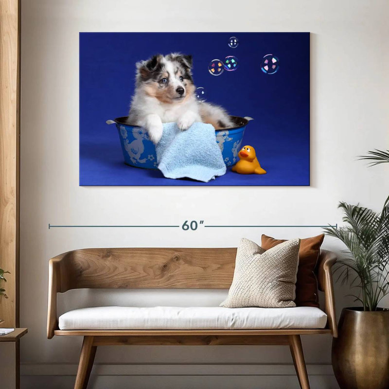 Brampt Puppy Bath Time, 32" H x 48" W