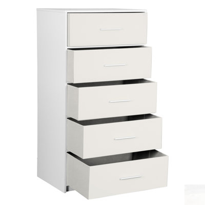 Commode robuste à 5 tiroirs avec tiroirs en tissu spacieux pour un rangement polyvalent et organisé, parfait pour les maisons modernes