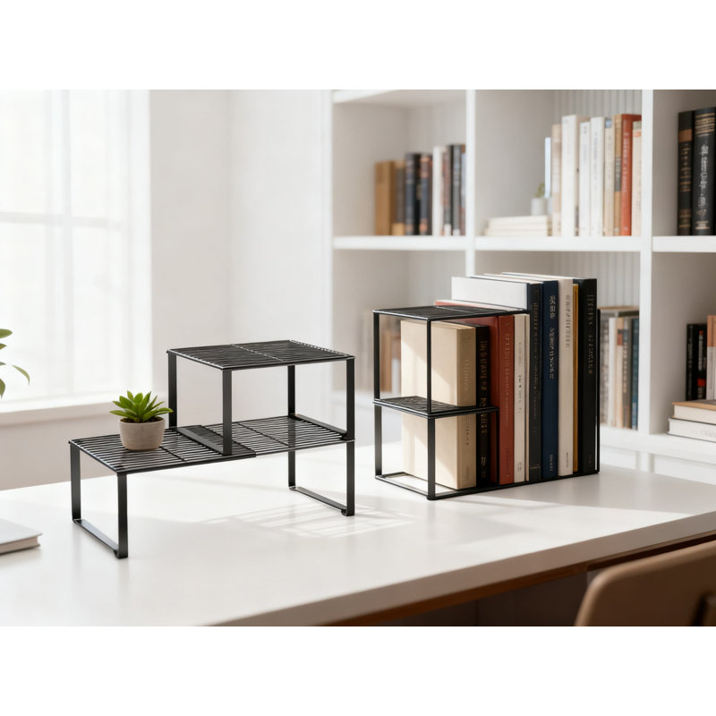 Organisateur de tablettes extensibles en fil métallique, support de rangement réglable et empilable pour garde-chaussures de cuisine et rangement pour outils