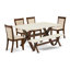 Table de salle à manger en bois massif avec chaises rembourrées et dossier en treillis-1532682298-1532682309