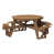 Natural Teak Top/Antique Mahogany Base