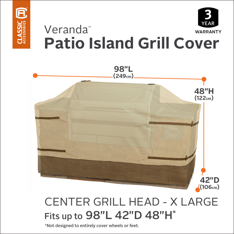 The Twillery Co.® Paulding 44'' W x 88'' D Grill Cover, 48"H x 98"W x 100"D