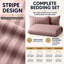 Haffa Microfiber Striped Duvet Cover Set with Pillowcases-122105835-122105840