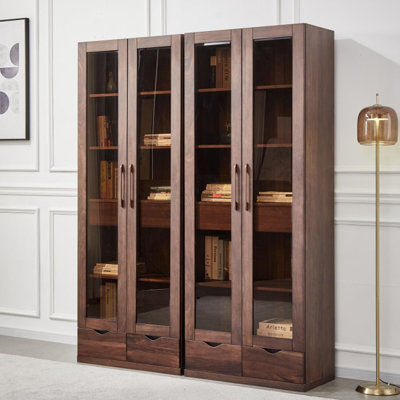 Modern simple pure solid wood bookcase