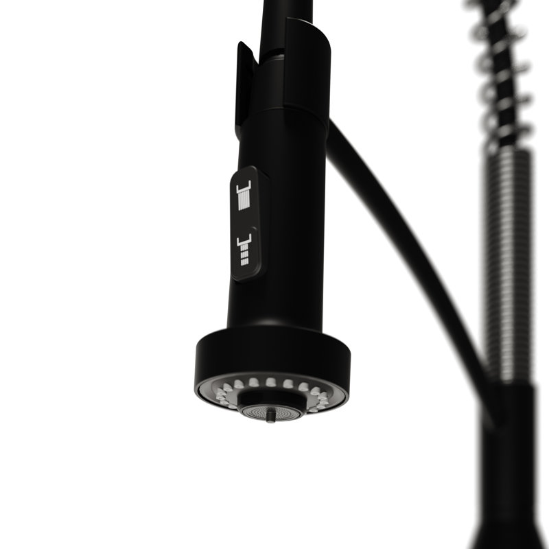 Karran Scottsdale Single-Handle Pull-Down Sprayer Commercial Style Kitchen Faucet in Matte Black / Spot-Free Gunmetal Grey