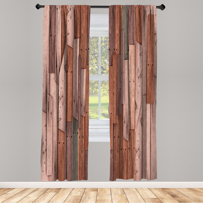 Semi Sheer Curtain Pair, 28" W x 95" L, Cinnamon