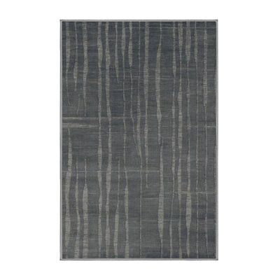 Machine Washable Abstract Gray Area Rug
