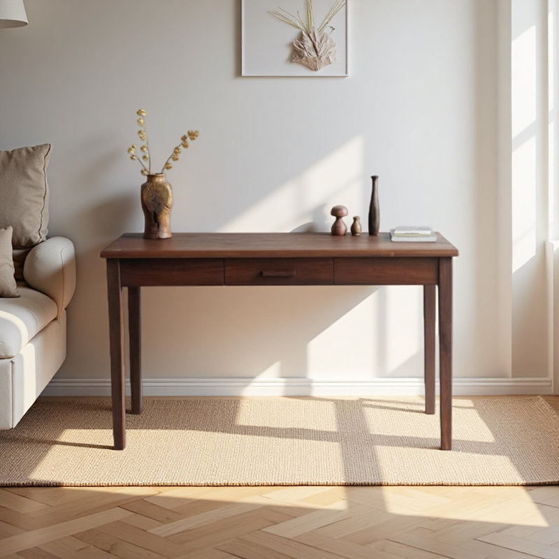 Bureau en bois massif de style rustique en acajou
