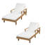 Chaise longue d'extérieur réglable à 5 positions avec structure en bois massif, coussins épais et accoudoirs Jovi-126554040-126554039