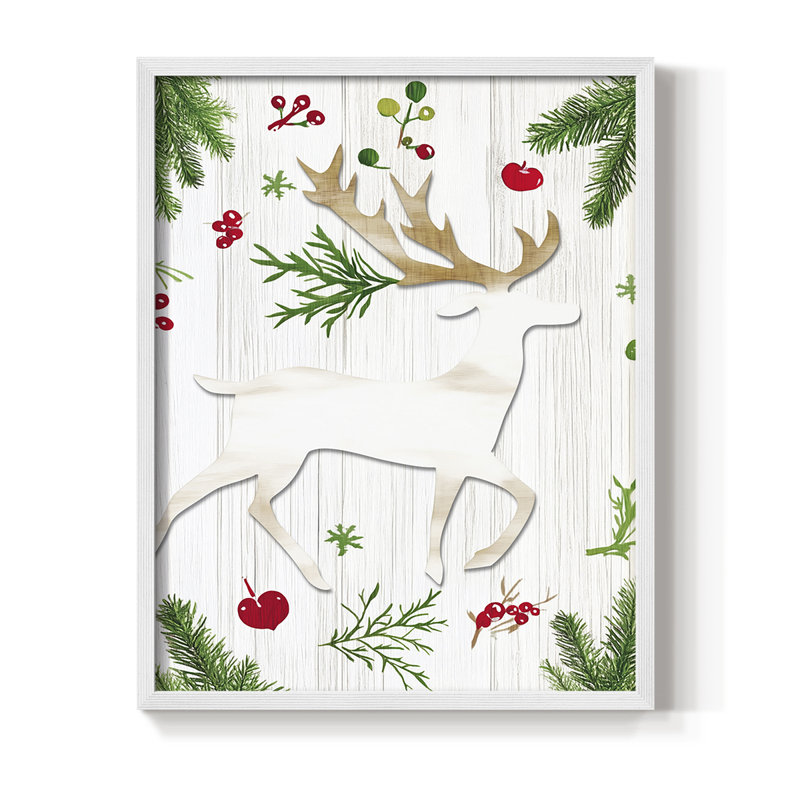 Reproduction encadrée - bois massif, H 15 po x l 12 po, Blanc