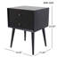 Table de chevet avec 2 tiroirs, noir