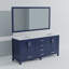Meuble-lavabo double bleu marine 72 po X P 22 po P, plateau en marbre de culture et Miroir-1954388189