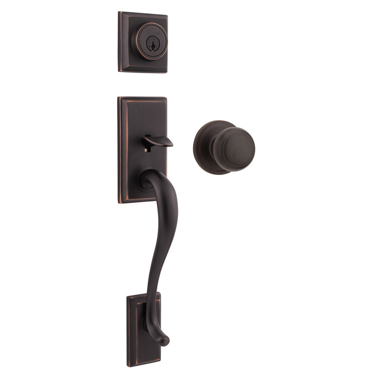 Handleset with Deadbolt and Door Knob and Rosette