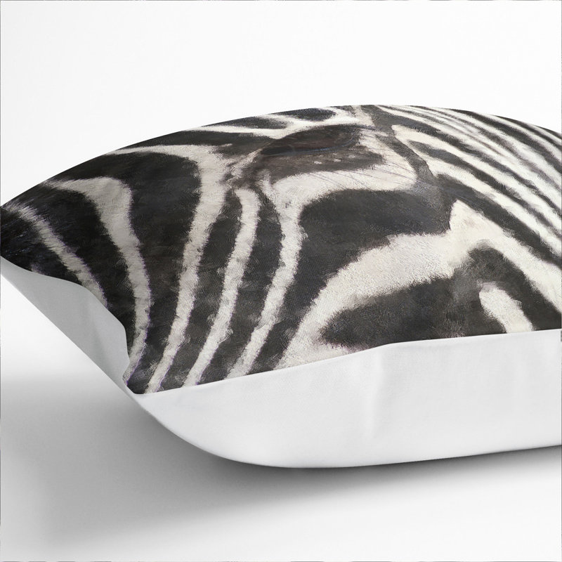 Zebra Vol.4 Square Throw Cushion, White, 40cm H x 40cm W x 15cm D