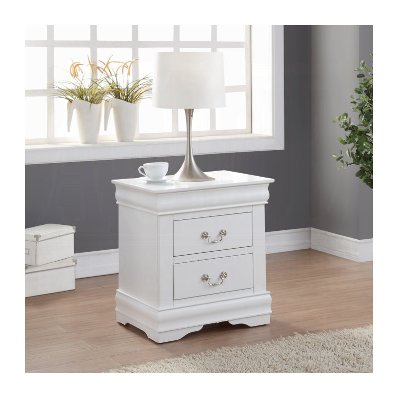 Table de chevet Louis Philippe, Blanc