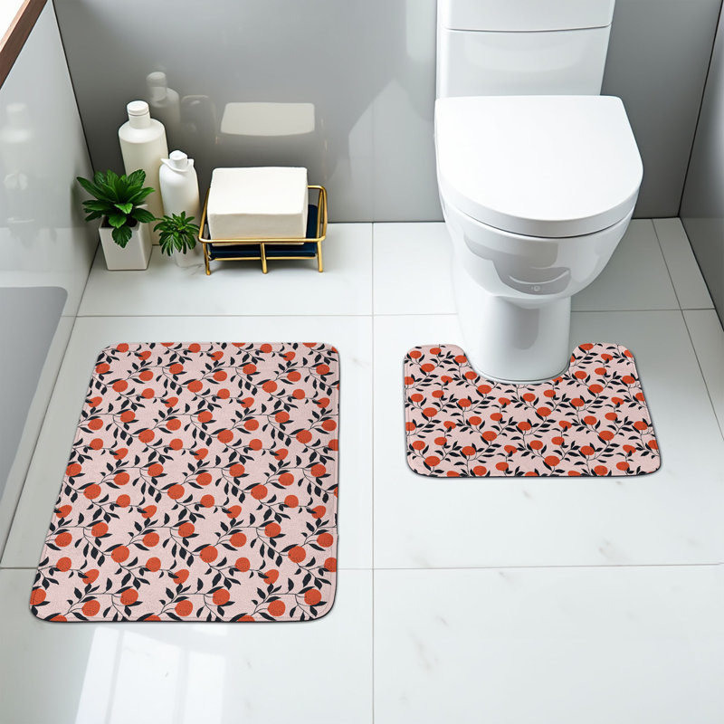  Ensemble de 2 tapis de salle de bain Tangerine