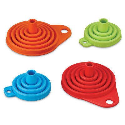Collapsible Silicone Funnels - Set Of 4