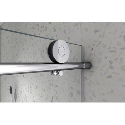 Frameless One Fixed And One Shifted Shower Door, 70MM 304 SUS Large Pulleys With Adjustable Soft Closing Function,With Nano Easy Cleaning And Stick Explosion-Proof Menbrance