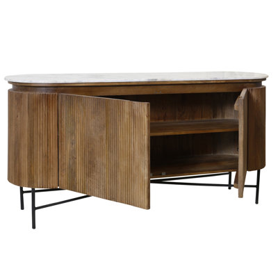 Alder Fluted Sideboard - Coconut Brown