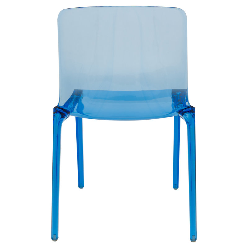 Lade Transparent Plastic Stackable Dining Chair with Waterfall Edge Seat – Lightweight Versatile Accent & Kitchen Side Chair, No Assembly Required
