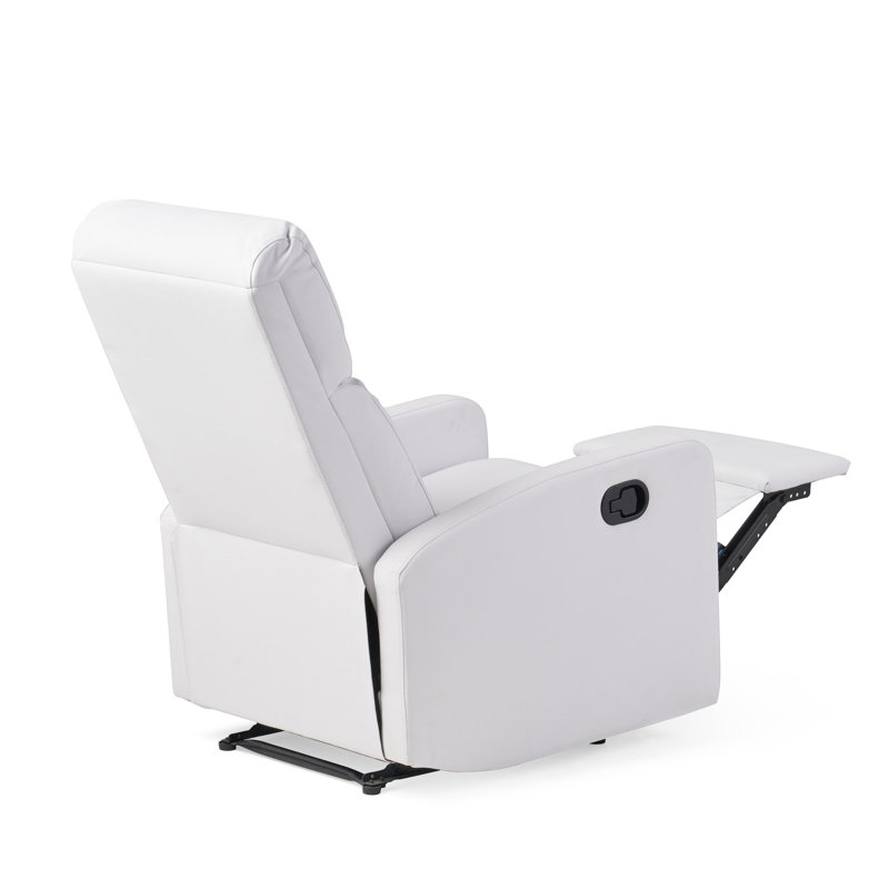 Fauteuil inclinable manuel 26 po Suai, Simili cuir blanc