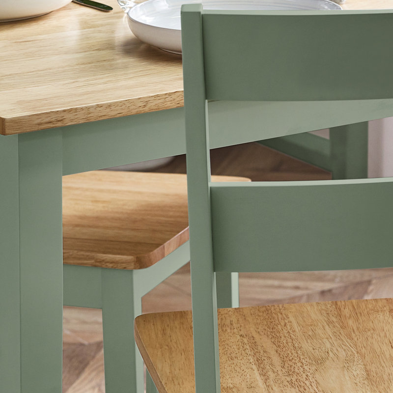 Hayasdan Solid Wood Dining Table, Brown/Sage Green