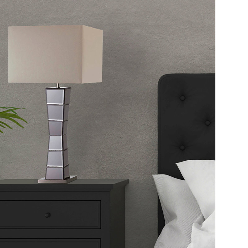 Lampe de table carrée à miroir 29,5 pouces