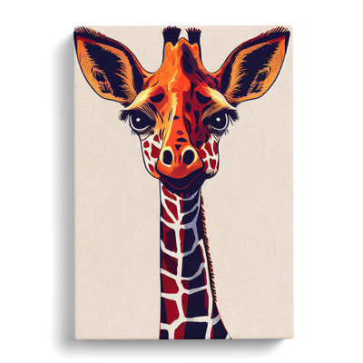 Animated Giraffe - Wrapped Canvas