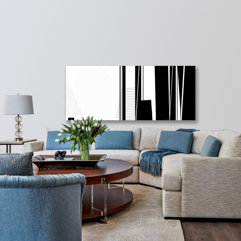 Capital Lines - Unframed Panoramic Painting, Plastic/Acrylic