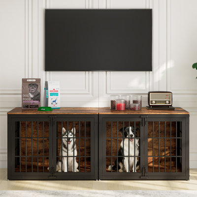 Heavy Duty Dog Crate Furniture, Dog Cage Kennel For Small And Medium Dogs, Decorative Pet House Furniture Indoor With Side Door